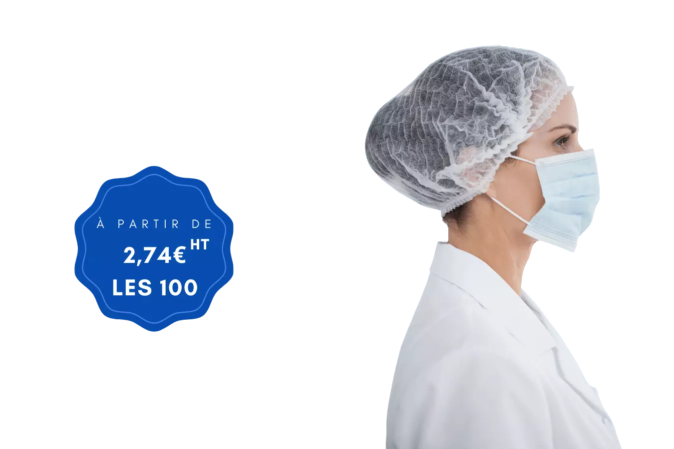 sachet de 100 charlottes de protection médicale hygiène taille unique  charlotte jetable qualité pro Résille Jetable (Charlotte pour cheveux)  Charlotte ronde PLP non tissé blanc filet pour cheveux : :  Commerce, Industrie